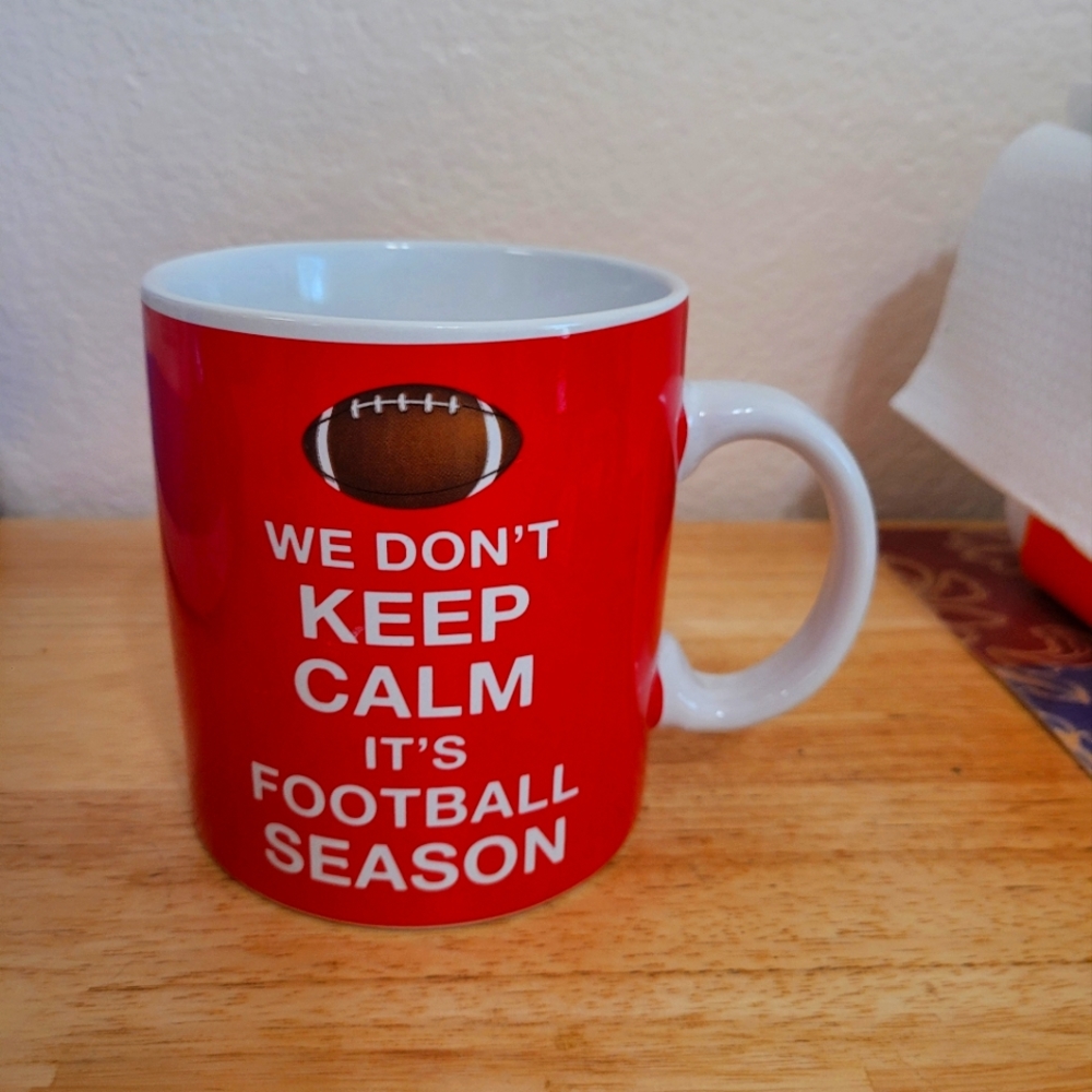 New without tags Large Football Season Coffee Cup.